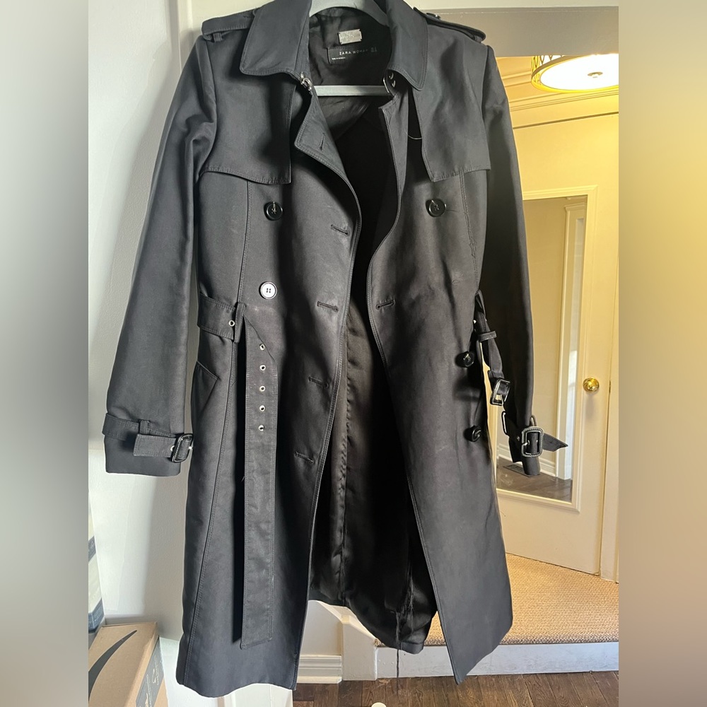 Black Zara trench coat